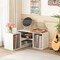 Costway 2 PCS Adjustable TV Stands with Storage Cubes for TVs up to 55 Inches Cabinets White/Black
